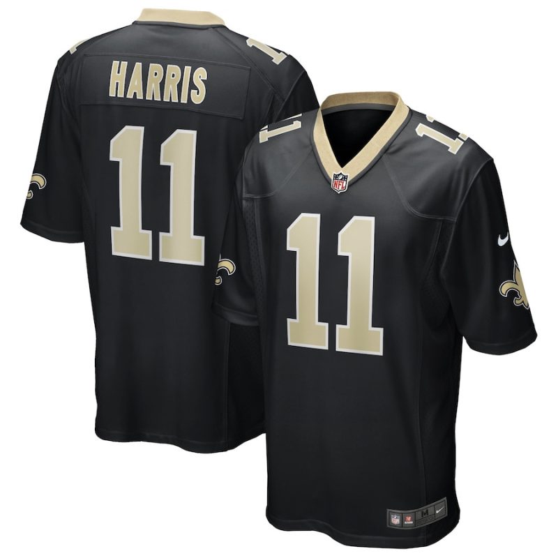 deonte harris 11 new orleans saints mens game jersey black