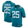 dernest johnson 25 jacksonville jaguars men team game jersey teal