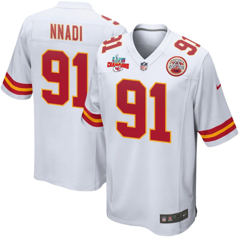 derrick nnadi 91 kansas city chiefs super bowl lvii champions 3 stars men game jersey white