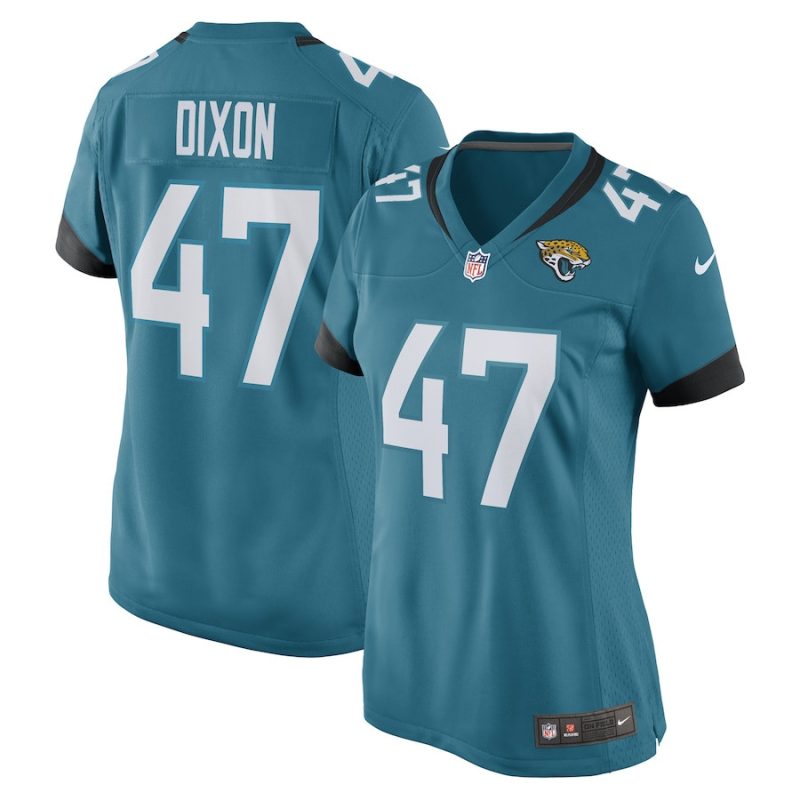 deshaan dixon 47 jacksonville jaguars womens game jersey teal