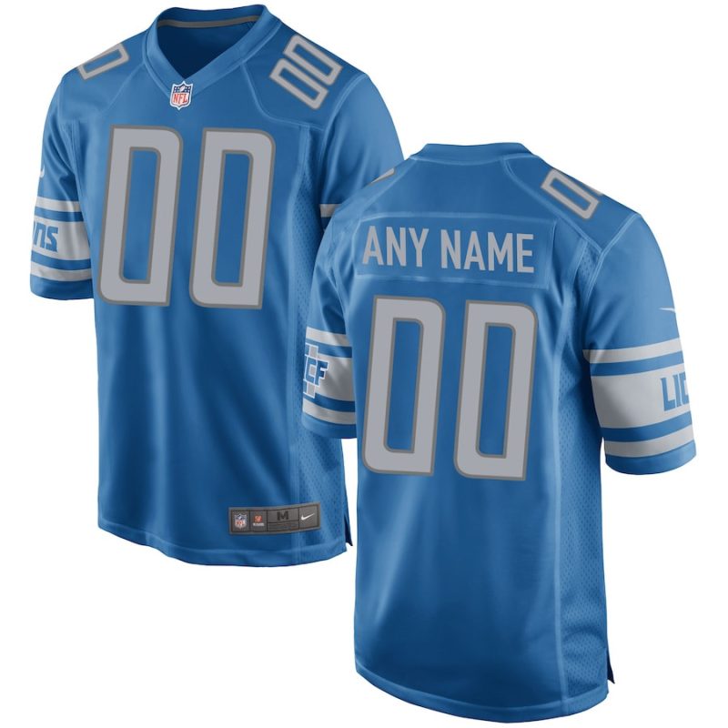 detroit lions custom game men jersey blue