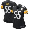 devin bush 55 pittsburgh steelers womens game jersey black