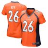 devon key 26 denver broncos women team game jersey orange