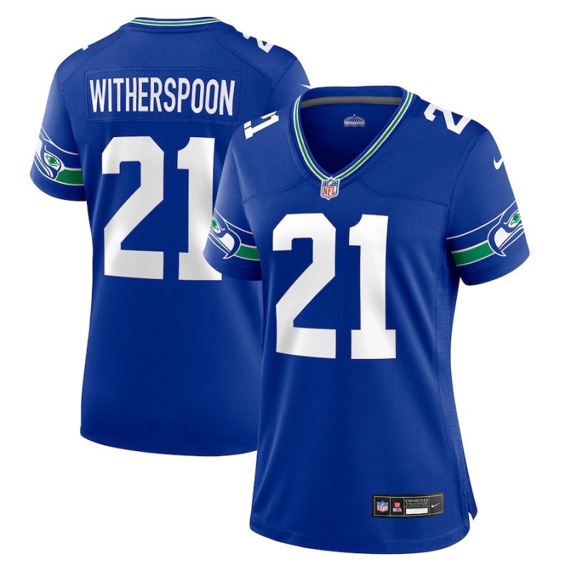 devon witherspoon 21 seattle seahawks women throwback game jersey royal