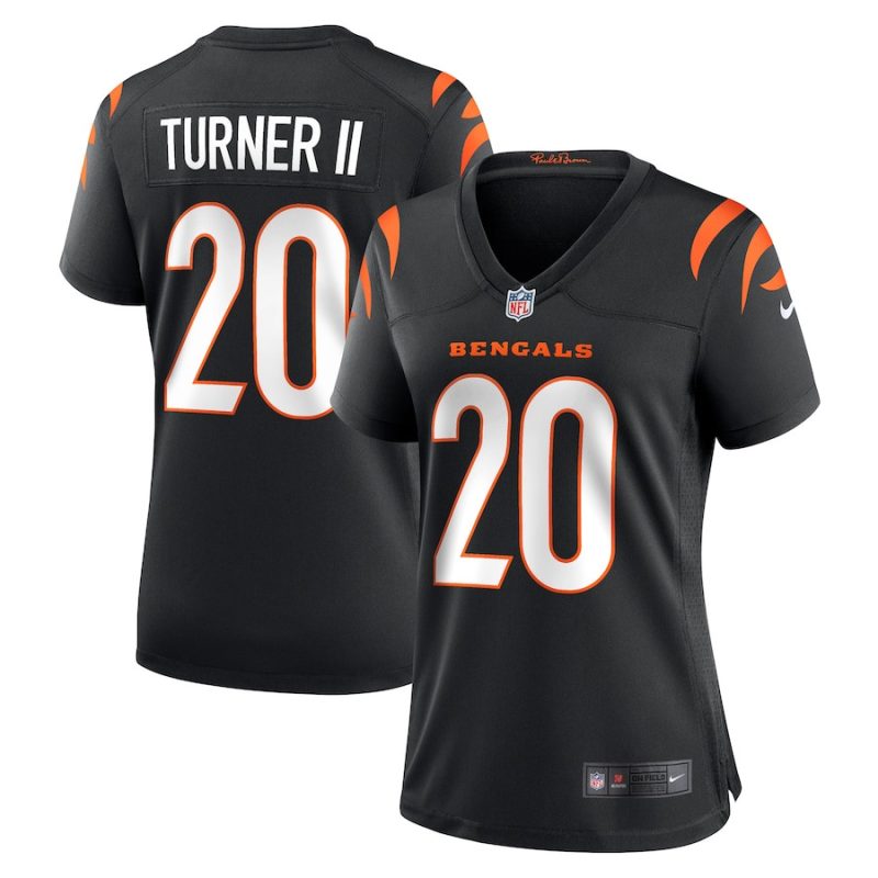 dj turner 20 cincinnati bengals womens game jersey black