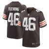 don fleming 46 cleveland browns mens player jersey brown