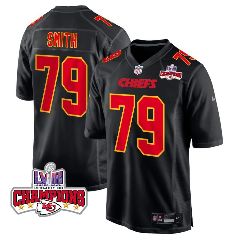 donovan smith 79 kansas city chiefs super bowl lviii champions 4 stars patch fashion game men jersey carbon black