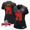 donovan smith 79 kansas city chiefs super bowl lviii champions 4 stars patch fashion game women jersey carbon black