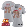 donovan smith 79 kansas city chiefs super bowl lviii champions 4x atmosphere fashion game women jersey gray