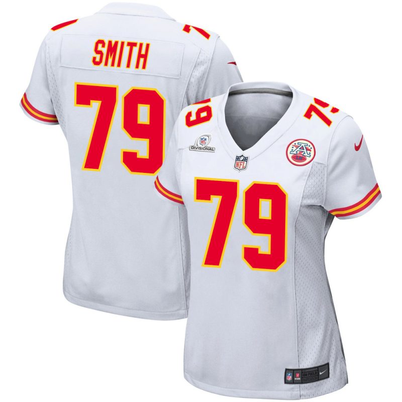 donovan smith 79 kansas city chiefs super bowl lviii patch game women jersey white