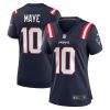 drake maye 10 new england patriots 2024 nfl draft first round pick player game women jersey navy