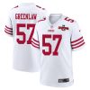 dre greenlaw 57 san francisco 49ers nfc champions patch game men jersey white