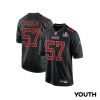 dre greenlaw 57 san francisco 49ers super bowl lviii patch fashion game youth jersey carbon black