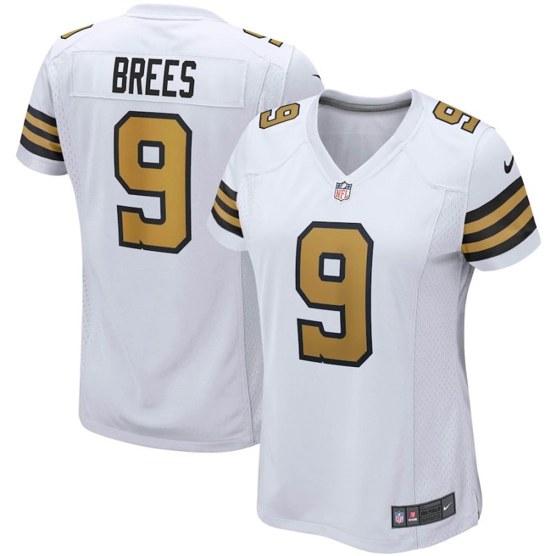 drew brees 9 new orleans saints womens alternate game jersey white