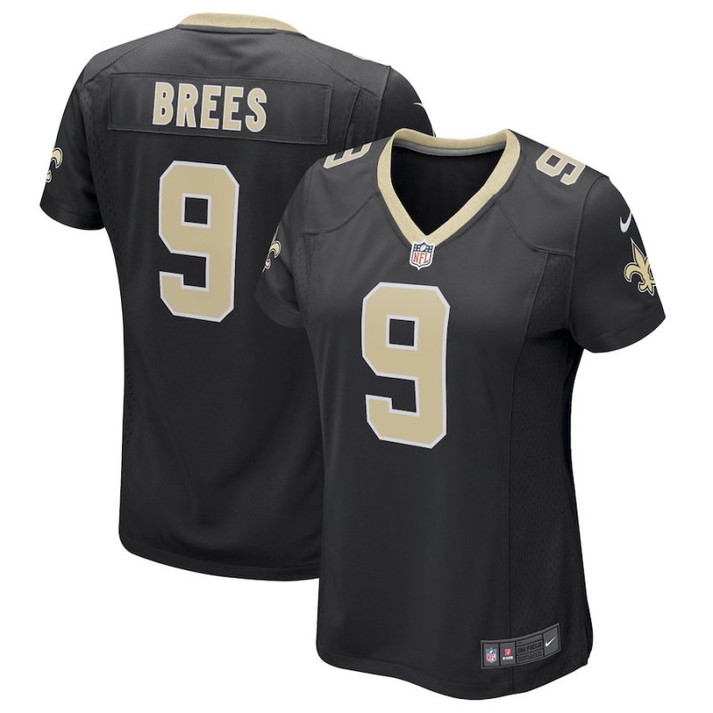 drew brees 9 new orleans saints womens game jersey black