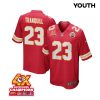 drue tranquill 23 kansas city chiefs super bowl lviii champions 4x game youth jersey red