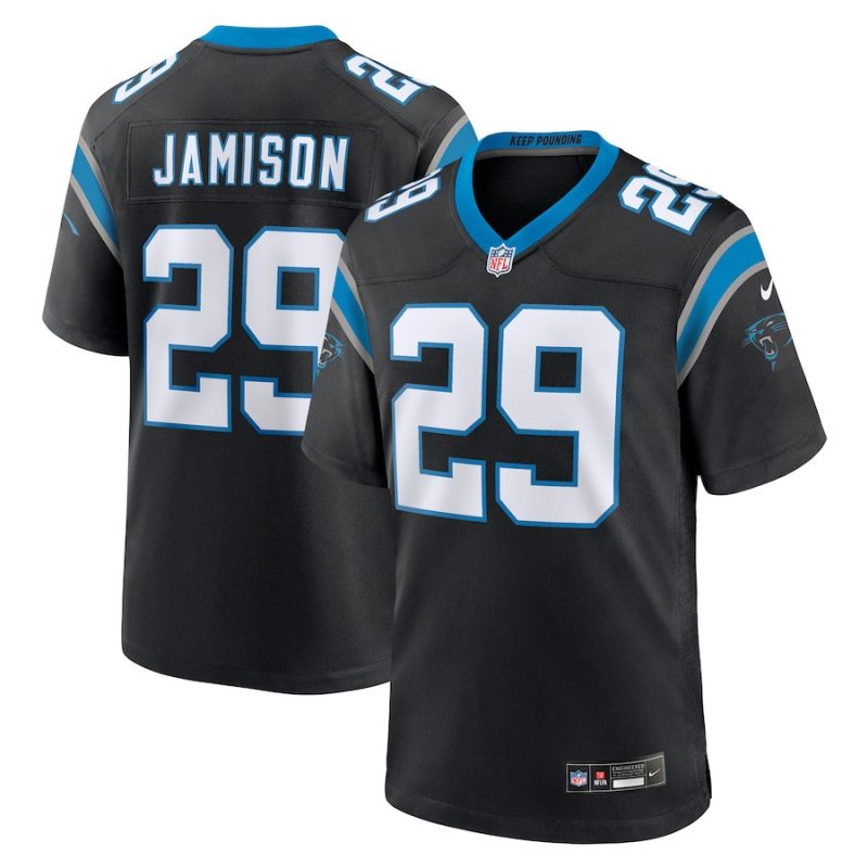 dshawn jamison 29 carolina panthers mens team game jersey black