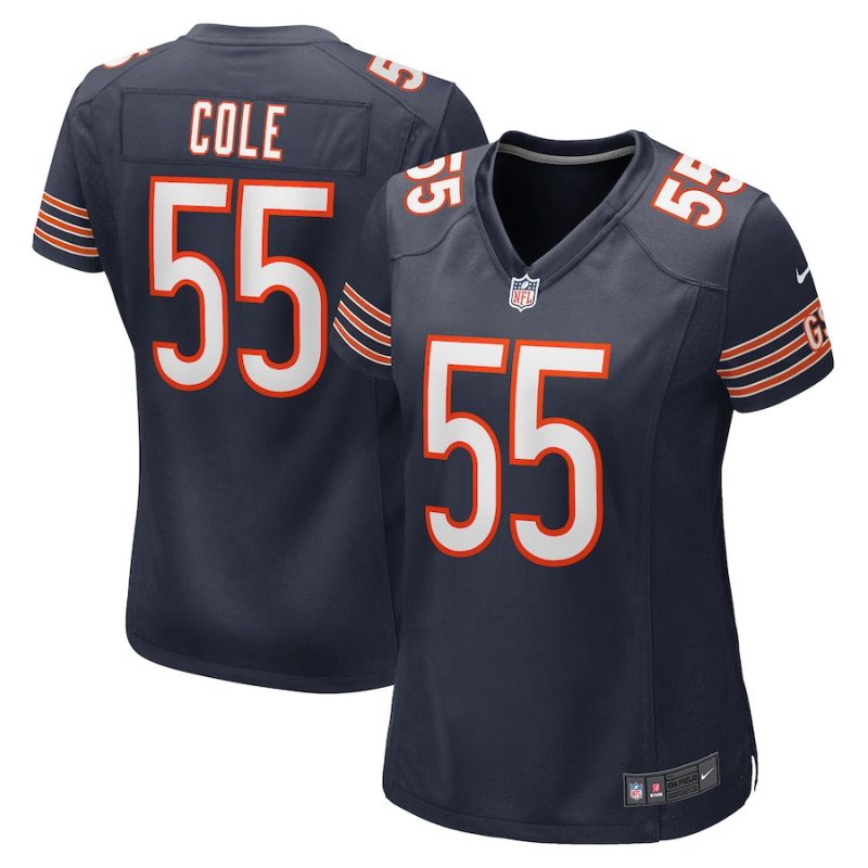 dylan cole 55 chicago bears women game jersey navy