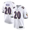 ed reed 20 baltimore ravens men retired game jersey white