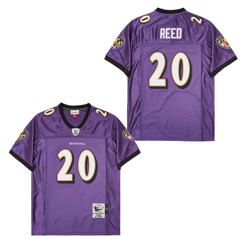 ed reed 20 baltimore ravens throwback men jersey purple