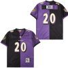 ed reed 20 baltimore ravens two toned throwback men jersey purple black