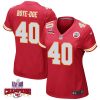 ekow boye doe 40 kansas city chiefs super bowl lviii champions 4 stars patch game women jersey red