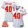 ekow boye doe 40 kansas city chiefs super bowl lviii champions 4x game women jersey white