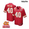 ekow boye doe 40 kansas city chiefs super bowl lviii champions 4x game youth jersey red