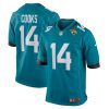 elijah cooks 14 jacksonville jaguars men team game jersey teal