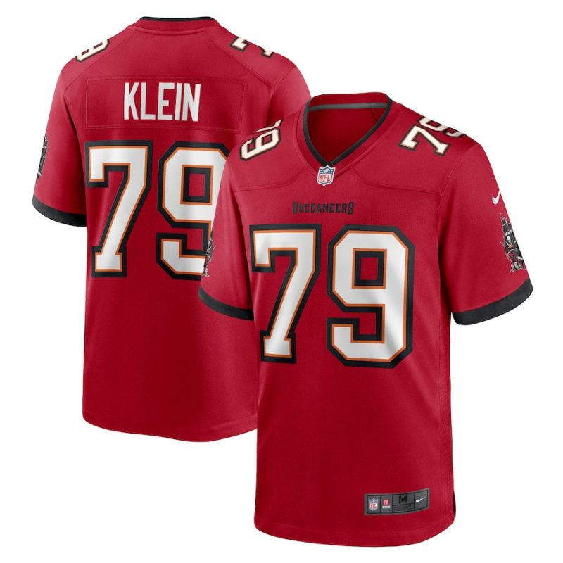 elijah klein 79 tampa bay buccaneers game men jersey red