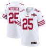 elijah mitchell 25 san francisco 49ers nfc champions patch game men jersey white