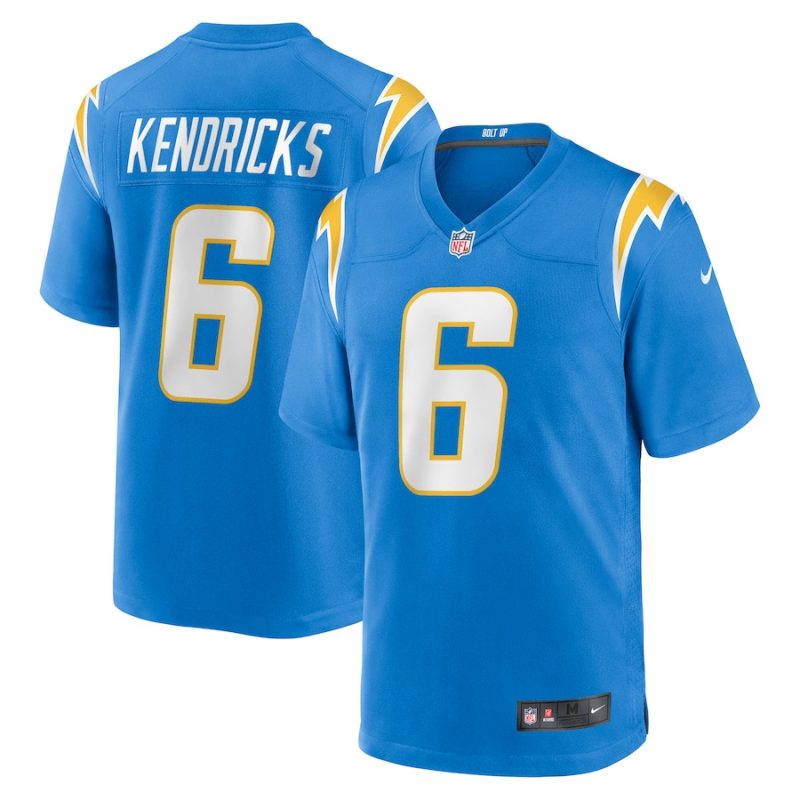 eric kendricks 6 los angeles chargers men game jersey powder blue