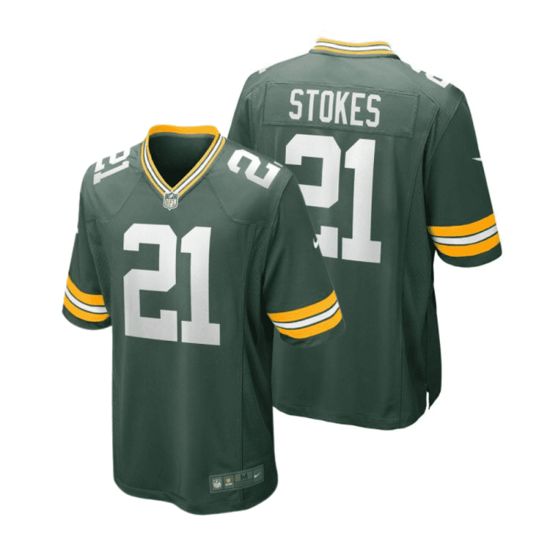 eric stokes 21 green bay packers youth home game jersey green