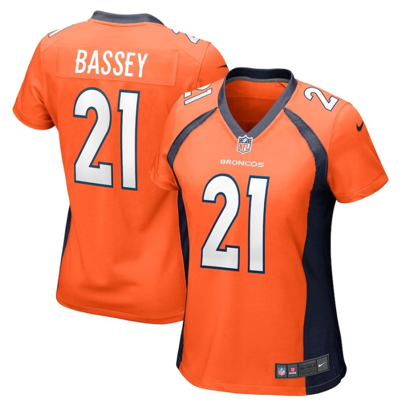 essang bassey 21 denver broncos women team game jersey orange