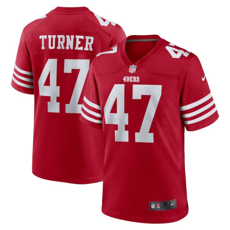 ezekiel turner 47 san francisco 49ers team game men jersey scarlet