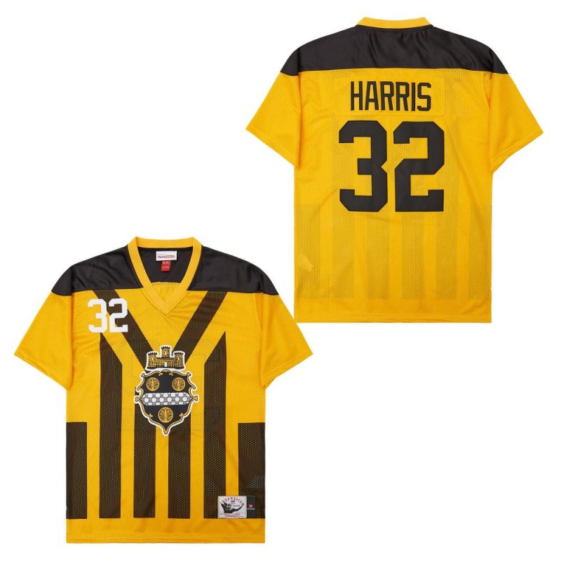 franco harris 32 pittsburgh steelers retro throwback legacy men jersey black yellow