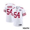 fred warner 54 san francisco 49ers super bowl lviii patch game youth jersey white