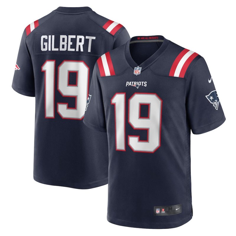 garrett gilbert 19 new england patriots game men jersey navy