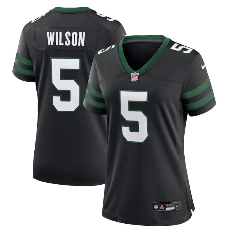 garrett wilson 5 new york jets alternate game women jersey legacy black