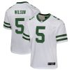 garrett wilson 5 new york jets game youth jersey legacy white