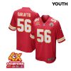 george karlaftis 56 kansas city chiefs super bowl lviii champions 4x game youth jersey red