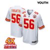 george karlaftis 56 kansas city chiefs super bowl lviii champions 4x game youth jersey white