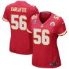 george karlaftis 56 kansas city chiefs super bowl lviii patch game women jersey red