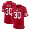 george odum 30 san francisco 49ers nfc champions patch game men jersey scarlet