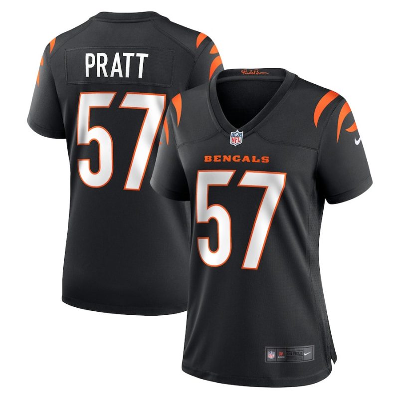 germaine prat 57 cincinnati bengals womens game jersey black