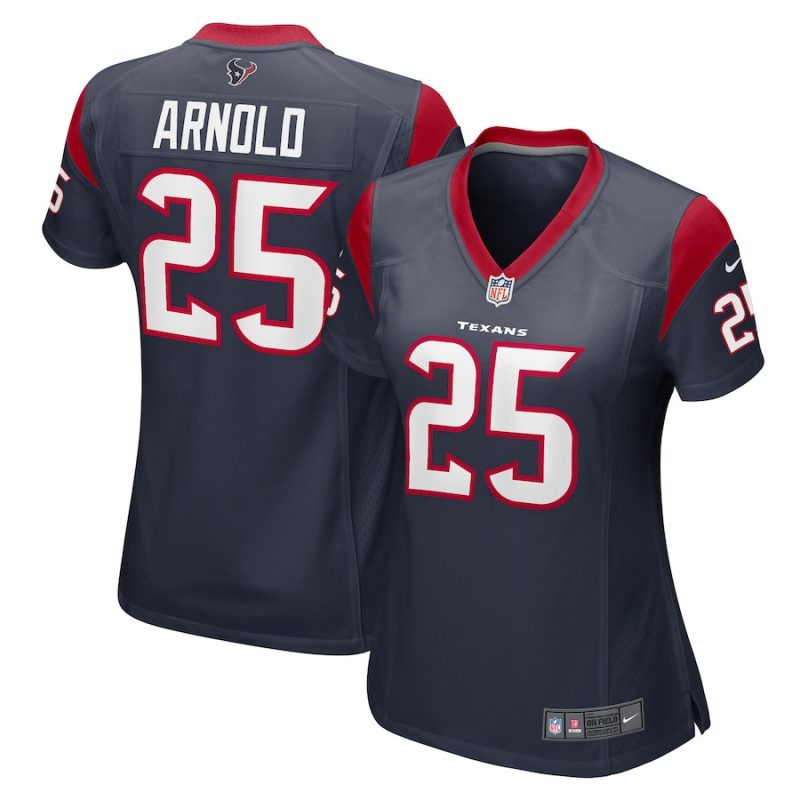 grayland arnold 25 houston texans women team game jersey navy