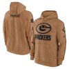 green bay packers 2023 salute to service club pullover men hoodie brown