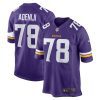 hakeem adeniji 78 minnesota vikings men team game jersey purple