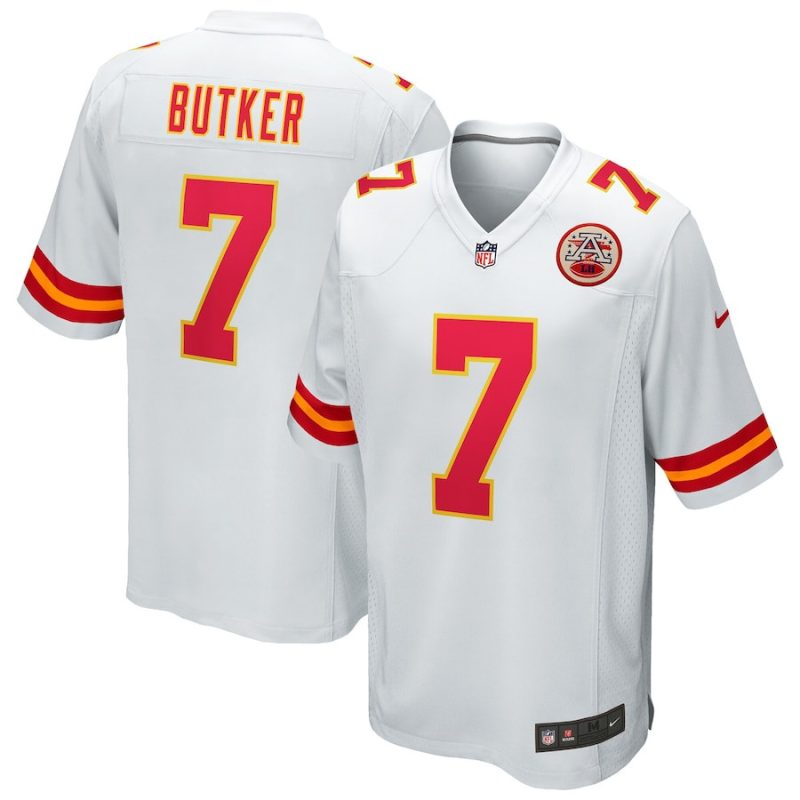 harrison butker 7 kansas city chiefs game men jersey white