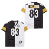 heath miller 83 pittsburgh steelers two toned retro throwback men jersey black white